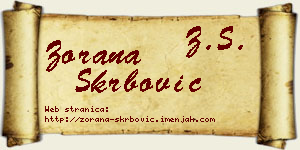 Zorana Škrbović vizit kartica